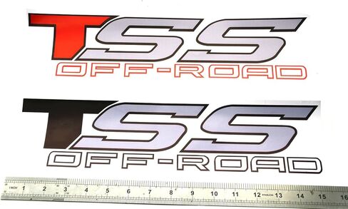 قطعتان من ملصقات TSS Off Road 4x4 بشعار الفينيل متوافق مع TSS (أسود رمادي) in Kuwait