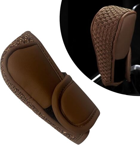 1 Pcs Car Gear Shifting Knob Cover, 2.75inches X 4.71inches Anti-Slip Waterproof Shifter Knob Protector, Automobile Interior Decoration Accessories For Suv, Truck, Rv (Brown) in Kuwait