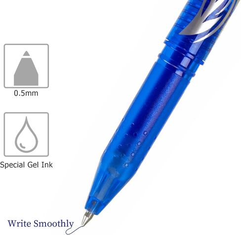 أقلام جل قابلة للمسح من RIANCY قلم أزرق برأس رفيع 0.5 مم، عبوة من (4 أقلام زرقاء + 8 عبوات) أقلام حبر زرقاء قابلة للمسح من أجل أقلام مكتبية ناعمة للكتابة إلى أقلام حبر اللوازم المدرسية in Kuwait