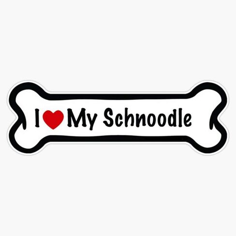 MAGNET I Love My Schnoodle Magnetic Sticker Vinyl Waterproof Magnet Decal Car 5" in Saudi Arabia