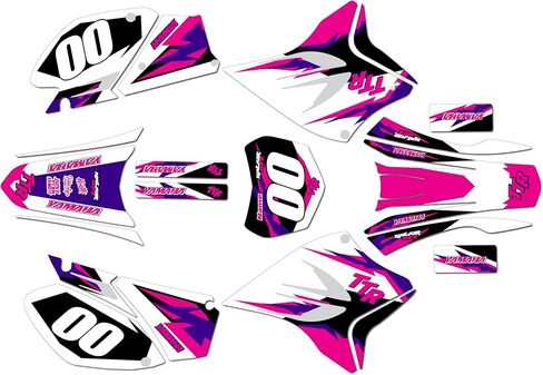 Graphics Kit for Yamaha TT-R230 (2005+) Vintage Series Blue-Shift 9 Mil - Easy Go - Dirt Pit Bike Motorcycle Stickers, Dirtbike Racing Automotive Decal Motocross Accessories no-Plastics in Saudi Arabia