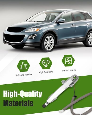 Front Driver Side Exterior Door Handle Fits for Mazda CX-9 2007-2013 CX-7 2007-2012 RX-8 2004-2011, Exterior Door Handle Outer Door Part, Replacement EG2459410B (Silver) in Kuwait