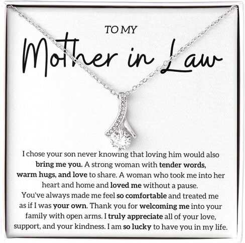 To My Mother in Law Necklace, Personalized Gifts from Daughter in Law, Mothers Day Gifts For Boyfriends Mom From Girlfriend, Best Christmas Birthday Present Idea in Saudi Arabia