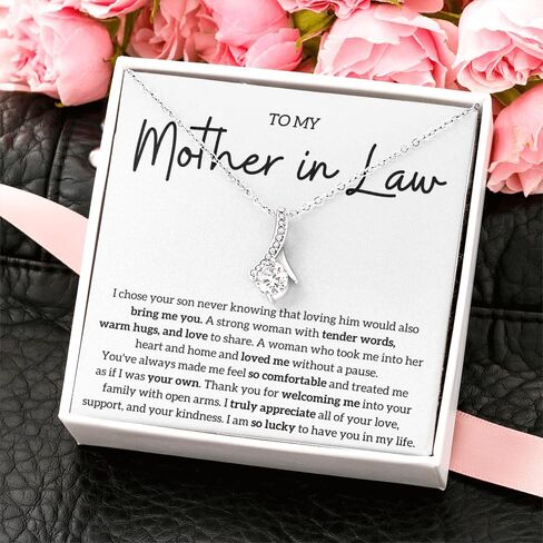 To My Mother in Law Necklace, Personalized Gifts from Daughter in Law, Mothers Day Gifts For Boyfriends Mom From Girlfriend, Best Christmas Birthday Present Idea in Saudi Arabia