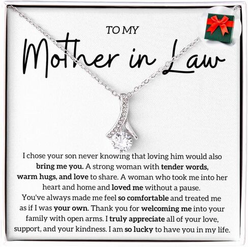 To My Mother in Law Necklace, Personalized Gifts from Daughter in Law, Mothers Day Gifts For Boyfriends Mom From Girlfriend, Best Christmas Birthday Present Idea in Saudi Arabia