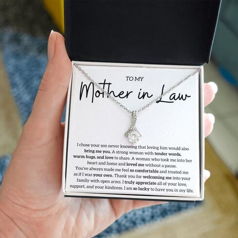 To My Mother in Law Necklace, Personalized Gifts from Daughter in Law, Mothers Day Gifts For Boyfriends Mom From Girlfriend, Best Christmas Birthday Present Idea in Saudi Arabia