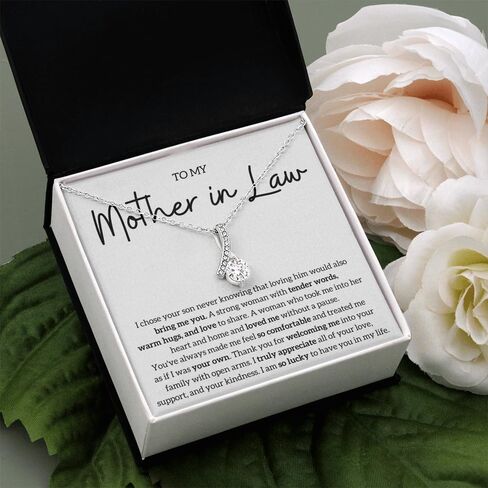 To My Mother in Law Necklace, Personalized Gifts from Daughter in Law, Mothers Day Gifts For Boyfriends Mom From Girlfriend, Best Christmas Birthday Present Idea in Saudi Arabia