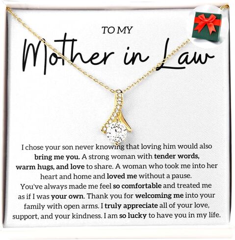To My Mother in Law Necklace, Personalized Gifts from Daughter in Law, Mothers Day Gifts For Boyfriends Mom From Girlfriend, Best Christmas Birthday Present Idea in Saudi Arabia