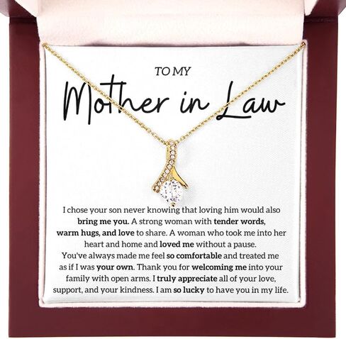 To My Mother in Law Necklace, Personalized Gifts from Daughter in Law, Mothers Day Gifts For Boyfriends Mom From Girlfriend, Best Christmas Birthday Present Idea in Saudi Arabia