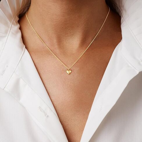 Heart Necklaces for Women Trendy,Dainty 14k Gold Plated Heart Pendant Necklace Simple Gold Cuban Satellite Necklace Chains Small Cute Love Charms Necklaces for Women Minimalist Jewelry Birthday Gifts in Saudi Arabia