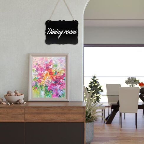 2 قطعة سبورة طباشير معلقة، 7 × 9 بوصة علامات سبورة معلقة مزدوجة الجوانب، علامات سبورة رسائل صغيرة قابلة للمسح عتيقة لديكور حفلات الزفاف والمطبخ والمكتب والمنزل in Kuwait