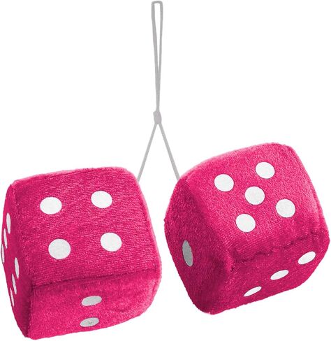 Vaygway Blue Teal 3" Square Hanging Dice-Soft Fuzzy Decorative Vehicle Hanging Mirror Dice with White Dots in Kuwait