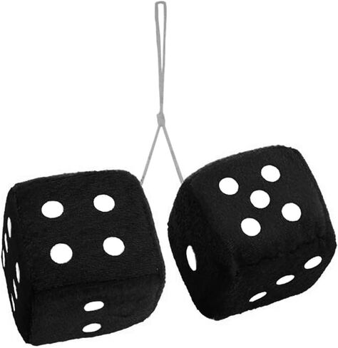 Vaygway Blue Teal 3" Square Hanging Dice-Soft Fuzzy Decorative Vehicle Hanging Mirror Dice with White Dots in Kuwait
