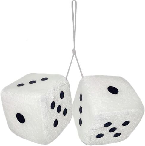 Vaygway Blue Teal 3" Square Hanging Dice-Soft Fuzzy Decorative Vehicle Hanging Mirror Dice with White Dots in Kuwait