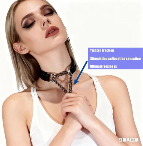 Womens Sexy Adjustable Choker Bdsm Bondaged Sissy Halloween Leather Collar Slip Chain Collars Cosplay Accessories in Kuwait