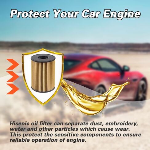 Oil Filter Fits Select Hyundai Santa Cruz Fe Sonata Tucson, Fits Select Kia K5 Sorento, Direct Replacement for OE# 263502S001 in Kuwait