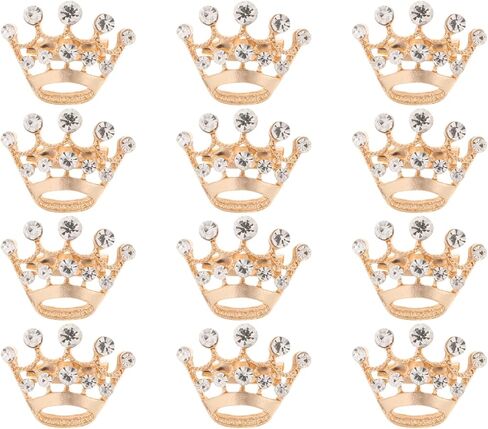 Gold Crown Brooch Pins with Rhinestone Accents Mini Tiara Lapel Pins for Women and Men Elegant Party and Wedding Corsage Accessories Secure Fastening 1.1 Inch in Saudi Arabia