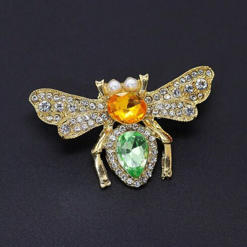 Bee Brooch, Gold Insect Bee Brooch Pin Honey Bee Fashion Broach Small Jewelry Dainty Pearl Wedding Broach Personality Brooches Pin Dress Accessories for Women Men in Saudi Arabia