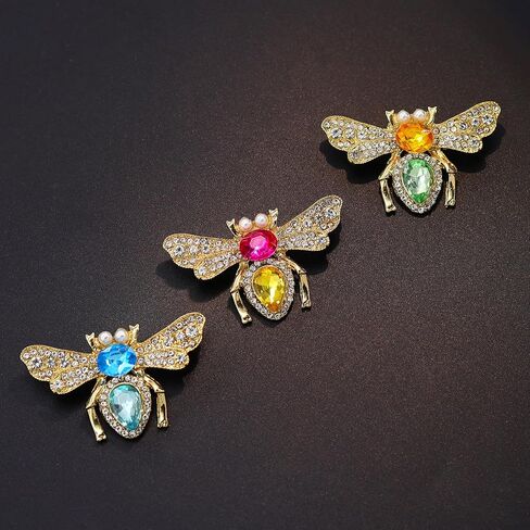 Bee Brooch, Gold Insect Bee Brooch Pin Honey Bee Fashion Broach Small Jewelry Dainty Pearl Wedding Broach Personality Brooches Pin Dress Accessories for Women Men in Saudi Arabia