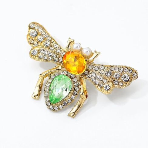 Bee Brooch, Gold Insect Bee Brooch Pin Honey Bee Fashion Broach Small Jewelry Dainty Pearl Wedding Broach Personality Brooches Pin Dress Accessories for Women Men in Saudi Arabia
