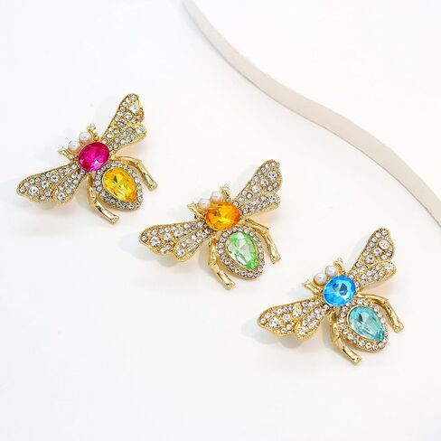 Bee Brooch, Gold Insect Bee Brooch Pin Honey Bee Fashion Broach Small Jewelry Dainty Pearl Wedding Broach Personality Brooches Pin Dress Accessories for Women Men in Saudi Arabia