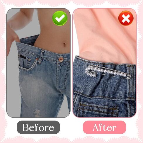 4 Pcs Decorative Safety Pins, Brooche Pins Sweater Shawl Clips Artificial Crystal Pearl Scarf Pins and Clips Elegant Pants Waist Tightener for Dress Skirt Shirt Jeans Costume Decoration in Kuwait