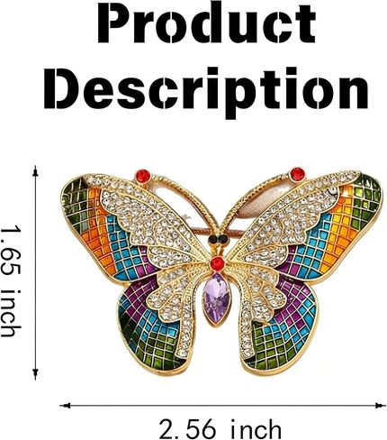 Sparkling Butterfly Brooch - Luxury Rhinestone Crystal Alloy Pin for Women, Elegant Brooch for Dress, Blazer, Scarf, Bag, Wedding & Party Accessories in Saudi Arabia