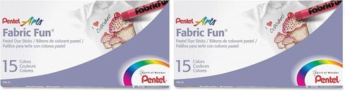 Pentel Arts Fabric Fun Pastel Dye Sticks, 15 Color Set (PTS-15) in Saudi Arabia