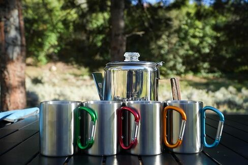 Stainless Steel Carabiner Mug Stainless Steel Mug for Camping, Backpacking by CADDIS Sports in Kuwait