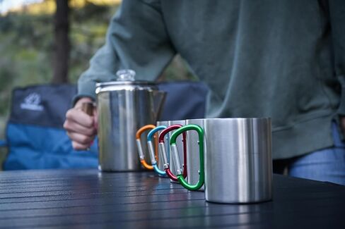 Stainless Steel Carabiner Mug Stainless Steel Mug for Camping, Backpacking by CADDIS Sports in Kuwait