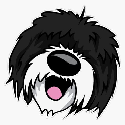 وجه MAGNET Sheepadoodle - ملصق مضحك لوجه كلب Sheepadoodle أفكار هدايا لها أو له ملصق مغناطيسي من الفينيل مقاس 5 بوصات in Saudi Arabia