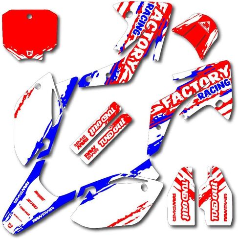 مجموعة رسومات السباق باللون الأحمر والأبيض والأزرق تناسب مجموعة Honda 07-22 CRF150R CRF 150R in Saudi Arabia
