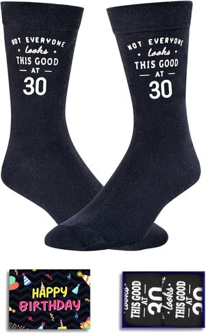 HAPPYPOP 30th Birthday Gifts for Men - Socks for 30 Year Olds, 30th Birthday Socks, Best Gifts for 30 Year Old Man Woman With Greeting Card in Saudi Arabia