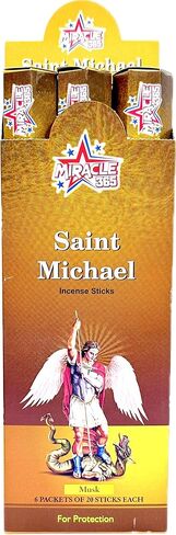 St. Michael (San Miguel) Incense Sticks (6 Tubes of 20 Sticks) 35-50 Minutes Burn Time in Saudi Arabia