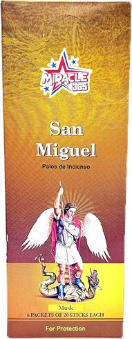 St. Michael (San Miguel) Incense Sticks (6 Tubes of 20 Sticks) 35-50 Minutes Burn Time in Saudi Arabia