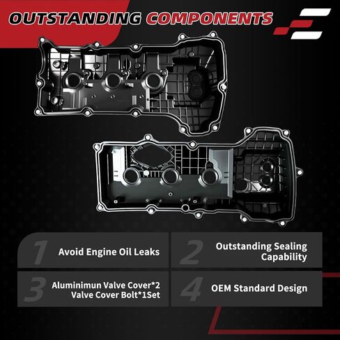 غطاء صمام المحرك EPPO BL3Z-6582-H DL3Z-6582-C ترقية الألومنيوم اليسار واليمين متوافق مع Ford F-150 Expedition 2013-2017 Transit 150 250 350 2015-2022 Lincoln Navigator 2015-2017 in Kuwait