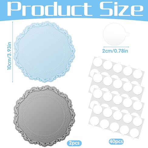 2 PCS Wax Seal Silicone Pad, Silicone Wax Seal Mat for Stamp with 40 Double Sided Adhesive Dots Waxseal Pads Kit for DIY Craft Adhesive Waxing Thank You Cards, Wedding Invitations Wrapping in Kuwait