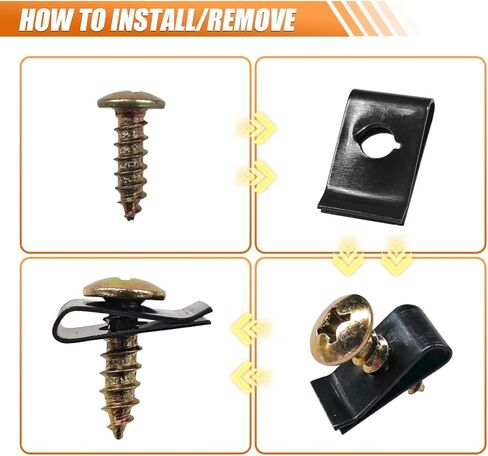 مجموعة متنوعة من 170 قطعة من YoRise لمشبك السيارة والمسمار على شكل حرف U، 9 مشابك للوحة باب السيارة بأحجام مختلفة، واستبدال صامولة على شكل حرف U ومشبك لولبي، وملحقات داخلية للوحة باب السيارة (أسود) in Kuwait