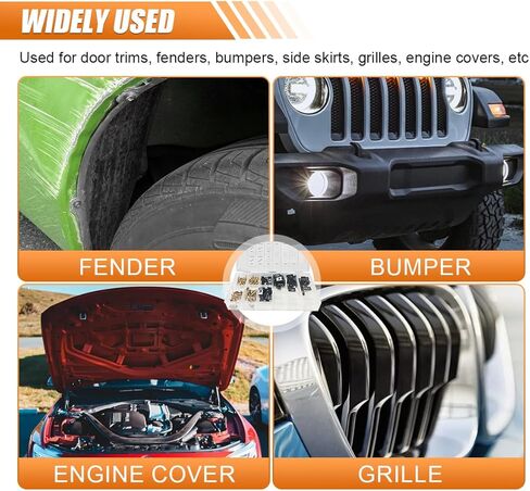 مجموعة متنوعة من 170 قطعة من YoRise لمشبك السيارة والمسمار على شكل حرف U، 9 مشابك للوحة باب السيارة بأحجام مختلفة، واستبدال صامولة على شكل حرف U ومشبك لولبي، وملحقات داخلية للوحة باب السيارة (أسود) in Kuwait