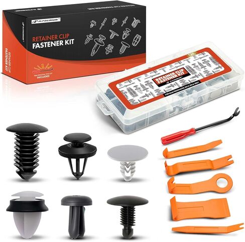 A-Premium 120 PCS 6 Sizes Car Retainer Clips Kit Compatible with Ram Promaster 1500 2500 3500 15-21 Door Trim Headliner Molding Auto Push Pin Plastic Rivet Fastener Replacement Set, w/Removal Tool in Saudi Arabia