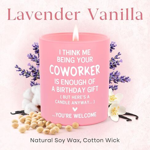 Coworker Birthday Gifts for Women, Funny Coworkers Candle 10Oz, Best Birthday Gift for Coworker Female, Work Besties, Cute Handmade Soy Wax Scented Candles in Kuwait