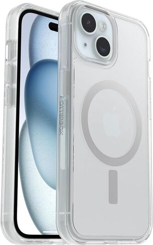 حافظة OtterBox iPhone 15، وiPhone 14، وiPhone 13 (فقط) Symmetry Series+ - شفافة/خوخي بلوم، مثبتة على MagSafe، حواف مرتفعة للغاية تحمي الكاميرا والشاشة - عبوة غير مخصصة للبيع بالتجزئة in Saudi Arabia