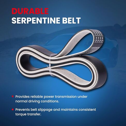 MOCA 7PK2090 Fabric Faced Serpentine Belt Compatible with 2007-2012 for Lexus ES350 & 2007-2009 for Lexus RX350 & 2007-2011 for Toyota Camry & 2007-2010 for Toyota Sienna V6 3.5L in Saudi Arabia