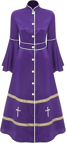 BLESSUME Church Clergy Dress Choir Robe for Women Flared Sleeves Button Mass Vestments in Saudi Arabia