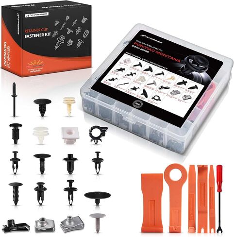 A-Premium 190PCS (45.76 oz/19 Sizes) Bumper Retainer Clips w/Removal Tool Compatible with Pontiac Montana 2001-2005 Fender Fasteners Assortment Wire Routing Liftgate Clips Door Trim Push Pin Rivets in Saudi Arabia