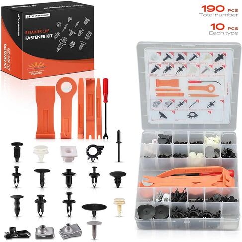 A-Premium 190PCS (45.76 oz/19 Sizes) Bumper Retainer Clips w/Removal Tool Compatible with Pontiac Montana 2001-2005 Fender Fasteners Assortment Wire Routing Liftgate Clips Door Trim Push Pin Rivets in Saudi Arabia