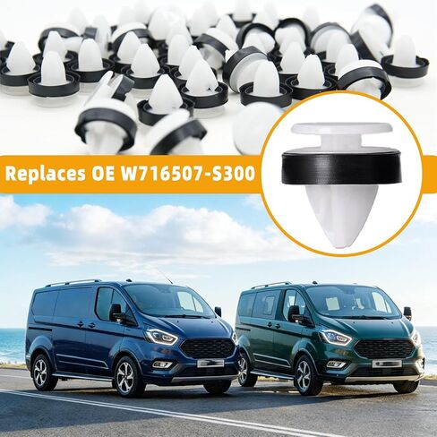 50 PCS Ford Trim Clips - Compatible with Ford W716507-S300 Expedition EcoSport Transit 150 250 350 W716507S300 in Saudi Arabia