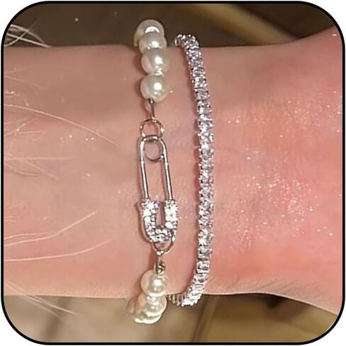 Pearl Bracelets for Women Handmade Pearl Bracelet Dainty 14k Gold Plated Pearls Beaded Chain Bracelets Jewelry Pearl Jewelry Women Gift for Christmas in Kuwait