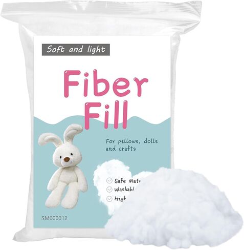 LOKUNN 60g/2.12oz Polyester Fiber, Polyester Fiber Fill, Pillow Stuffing, Stuffing Stuffed Animal, Cushion Stuffing, High Resilience Fill Fiber for Stuffed DIY Crafts in Kuwait