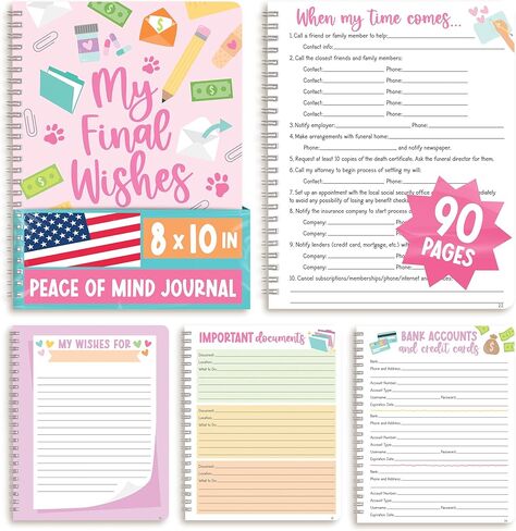 End of Life Planner Organizer Binder - When I Die Book Planners, Death Book Planner Organizer, Death Planning Organizers, Emergency File Notebook, Funeral Planning Books, Designed in USA in Saudi Arabia